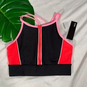 NWT $68 SOUL BY SOULCYCLE Zip Front Scuba Longline Sports Bra